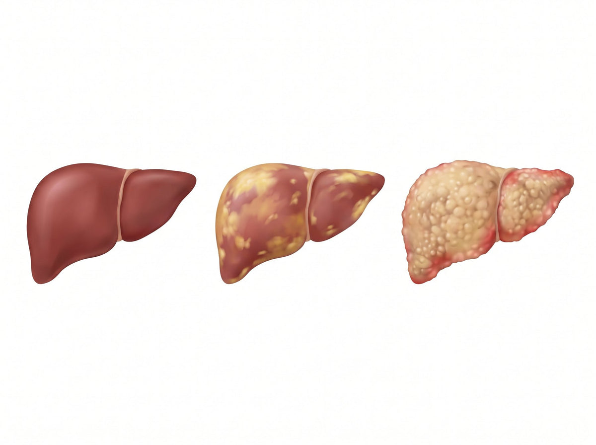 Three stages of fatty liver disease Image
