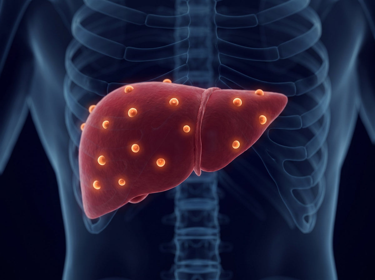 Inflamed liver, three dimensional render Image
