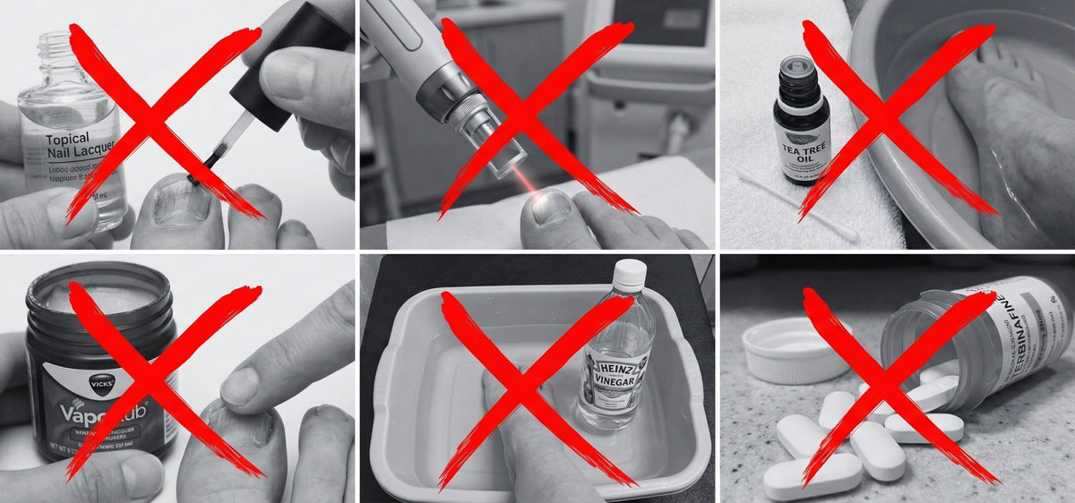 Lacquers, lasers, oils, rubs, soaks and pills that failed Image