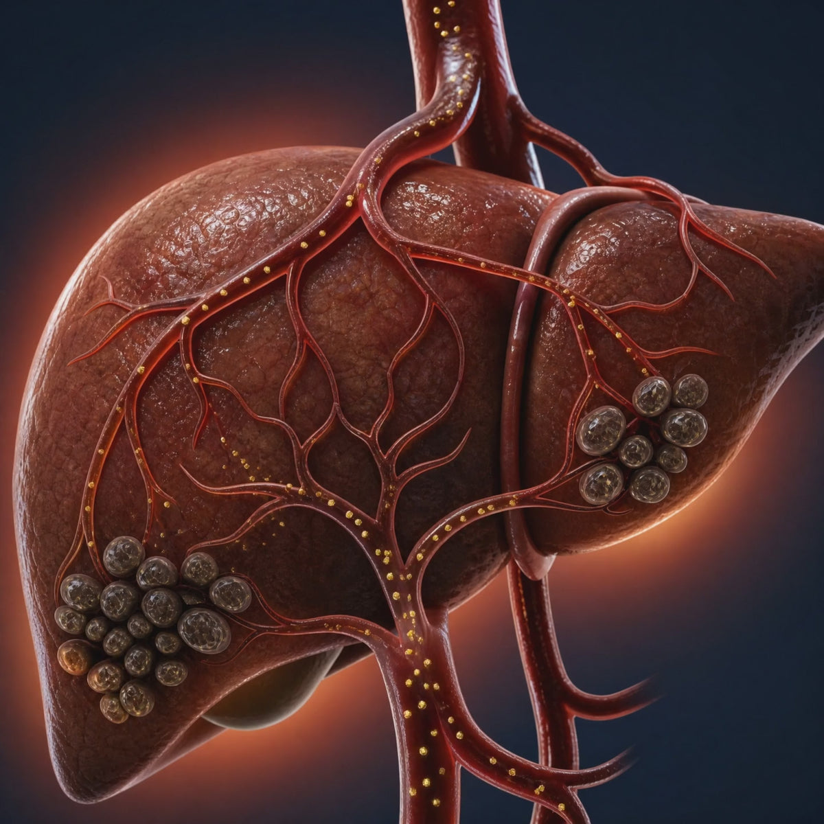 The liver lights up, then clears what it filtered out of the blood